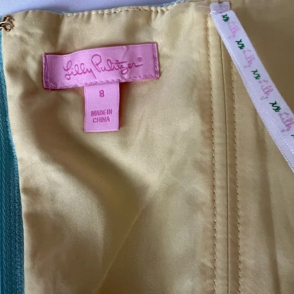 Lilly Pulitzer Light Blue Textured Strapless  Dress - Size 8 mini - Picture 6 of 11